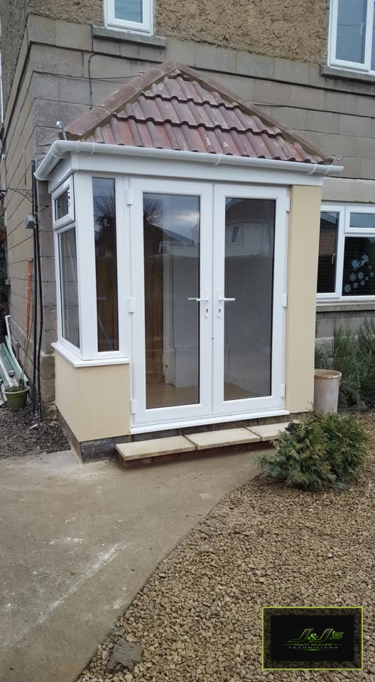 Finished porch extension